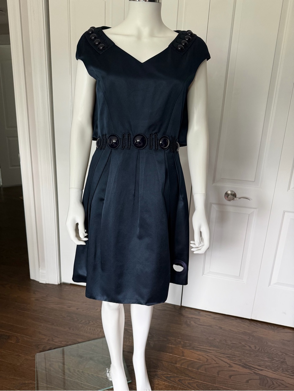 Marc Jacobs Runway Statement Blue V-Neck Midi Dress Sz 4